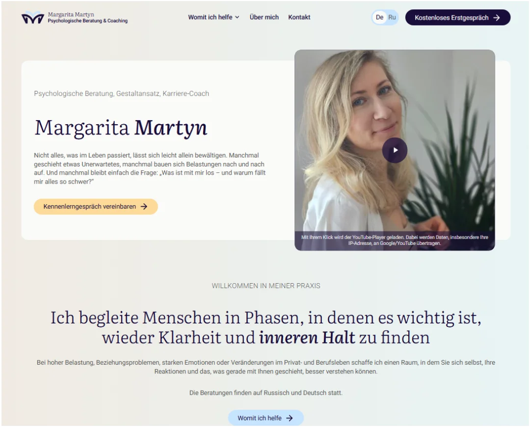 Selected screens from the Margarita Martyn bilingual practice website.